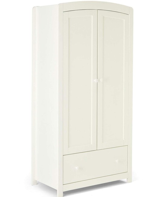 Mia 4 Piece Cotbed with Dresser Changer, Wardrobe, and Premium Dual Core Mattress Set - White image number 8